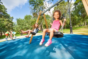 Kids swinging